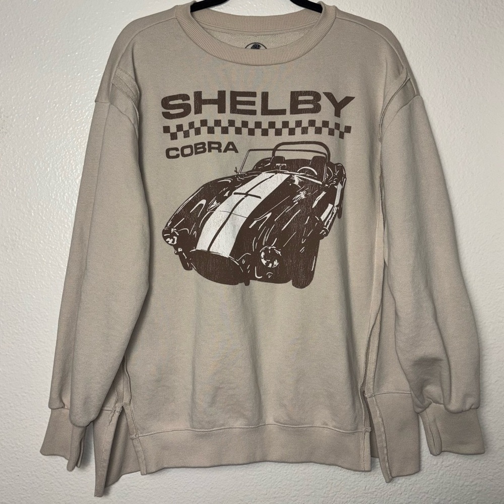 Shelby Cobra Graphic Sweatshirt Woman's Large Cream,Brown,white Vintage inspired - Picture 9 of 15